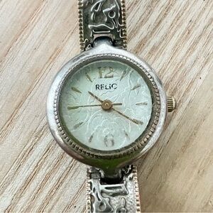 Relic ladies vintage style two tone dress watch NEW BATTERY